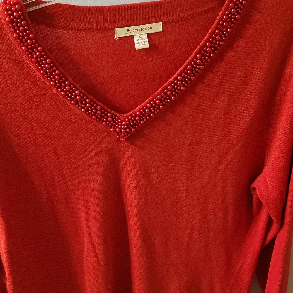 JM v-neck tunic sweater.  XL